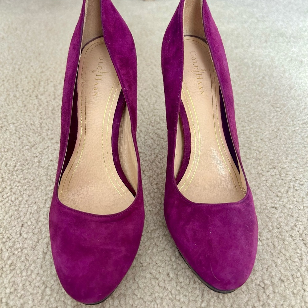Cole Haan Women's Fuchsia Suede Heels